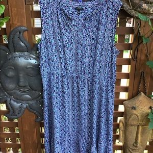 Talbots Blue and Purple Midi Dress